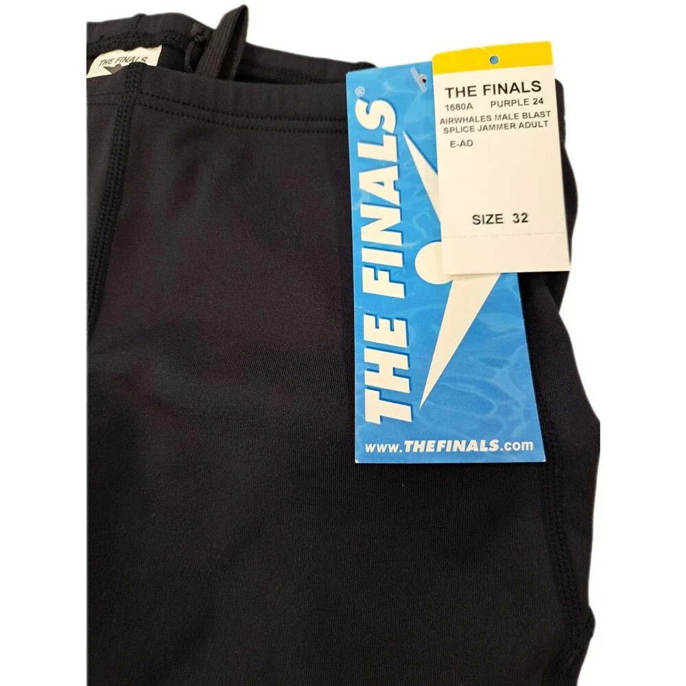 TYR The Finals Male Airwhales Blast Splice Jammer 1680A Purple Black Men Size 32
